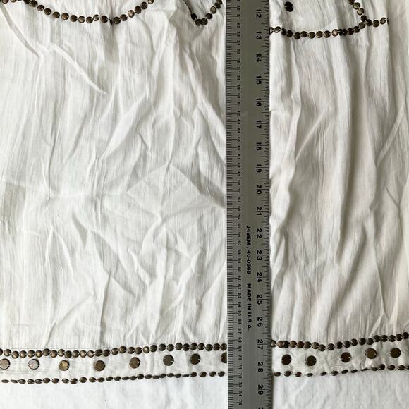 NY Collection Women’s Sleeveless Halter Beaded Summer Blouse size S, White - Picture 2 of 7